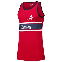 Débardeur Ringer en jersey rouge des Atlanta Braves New Era pour hommes