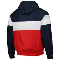 Men's New Era Red Atlanta Braves Raglan Quarter-Zip Hoodie