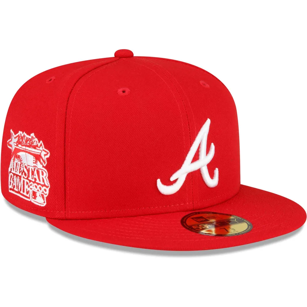 Men's New Era Red Atlanta Braves White Logo 59FIFTY Fitted Hat