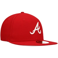 Casquette ajustée 59FIFTY rouge avec logo Atlanta Braves New Era pour homme