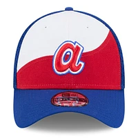 Casquette d'entraînement de printemps 39THIRTY Flex New Era Royal/Rouge Atlanta Braves 2025 pour homme