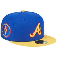 Casquette ajustée New Era Atlanta Braves Empire 59FIFTY pour homme, bleu royal/jaune