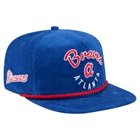 Casquette ajustable en velours côtelé pour golfeur Royal Atlanta Braves de New Era pour homme