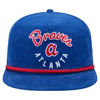 Casquette ajustable en velours côtelé pour golfeur Royal Atlanta Braves de New Era pour homme