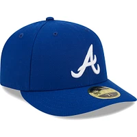Men's New Era  Royal Atlanta Braves White Logo Low Profile 59FIFTY Fitted Hat