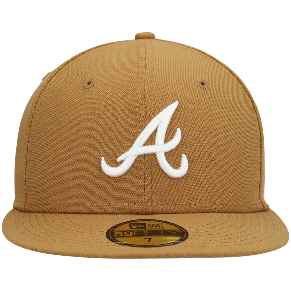 Men's New Era Tan Atlanta Braves Wheat 59FIFTY Fitted Hat