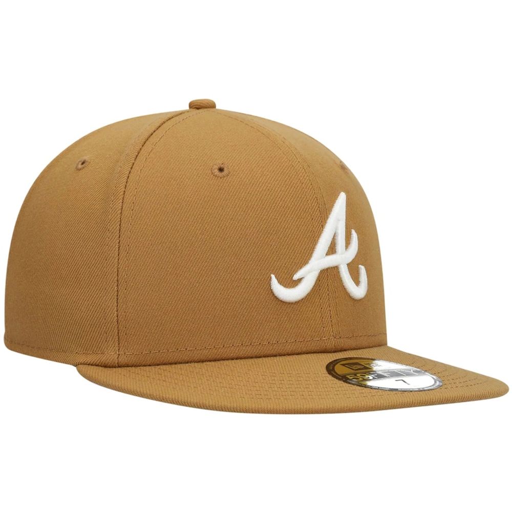 Men's New Era Tan Atlanta Braves Wheat 59FIFTY Fitted Hat