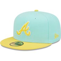 Men's New Era Turquoise/Yellow Atlanta Braves Spring Color Pack Two-Tone 59FIFTY - Fitted Hat