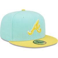 Men's New Era Turquoise/Yellow Atlanta Braves Spring Color Pack Two-Tone 59FIFTY - Fitted Hat