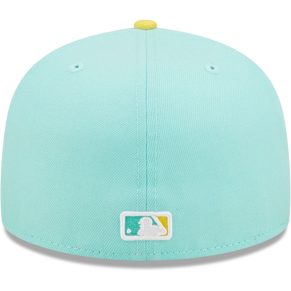 Men's New Era Turquoise/Yellow Atlanta Braves Spring Color Pack Two-Tone 59FIFTY - Fitted Hat