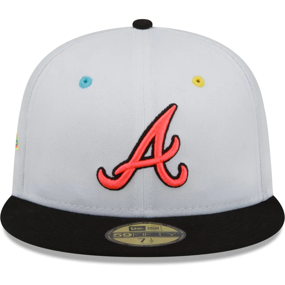 Men's New Era Red Atlanta Braves Logo White 59FIFTY Fitted Hat