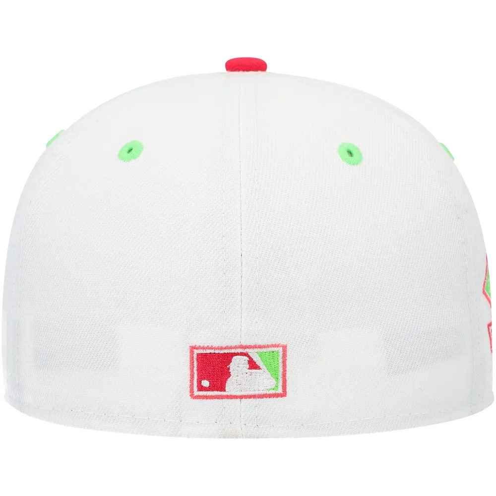 Men's New Era White/Coral Atlanta Braves 150th Anniversary Strawberry Lolli 59FIFTY Fitted Hat