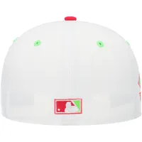 Men's New Era White/Coral Atlanta Braves 150th Anniversary Strawberry Lolli 59FIFTY Fitted Hat