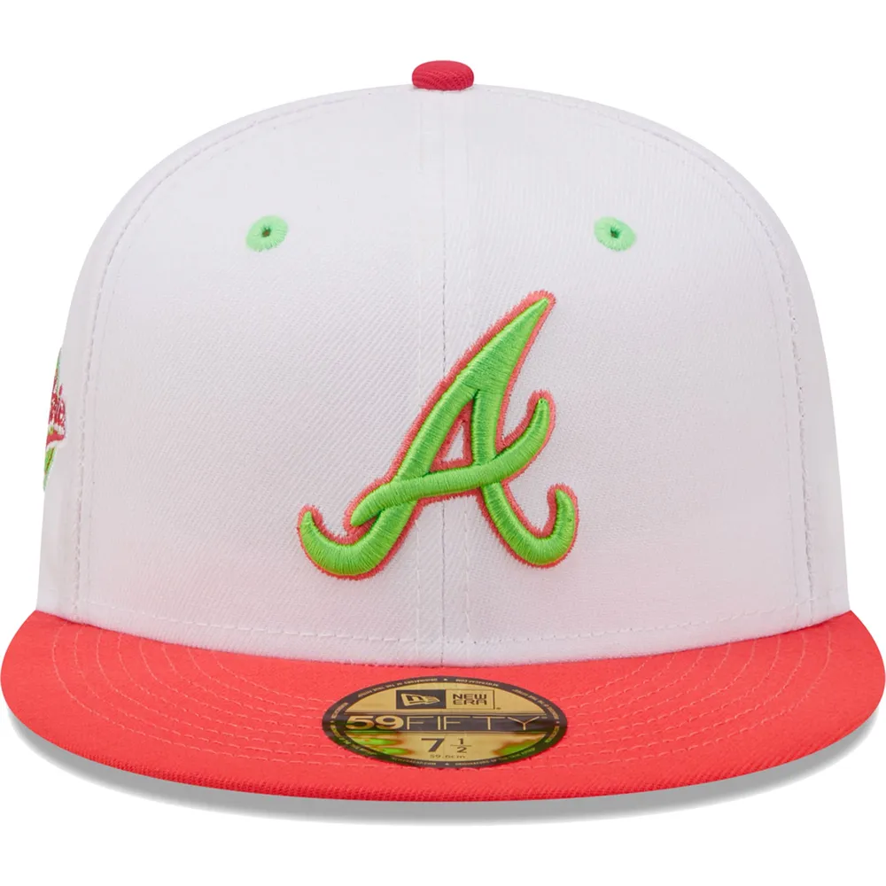 New Era Men's New Era White/Coral Atlanta Braves 1995 World Series  Strawberry Lolli 59FIFTY Fitted Hat