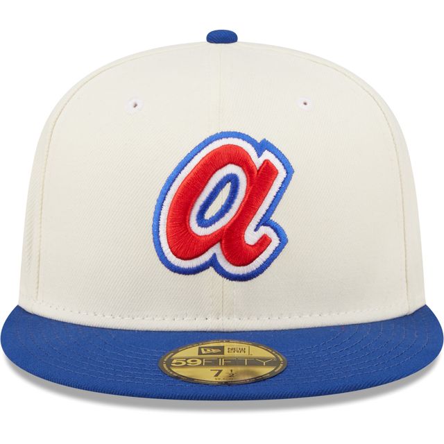 Casquette ajustée 59FIFTY pour homme New Era White/Royal Atlanta Braves Cooperstown Collection 1972 MLB All-Star Game Chrome