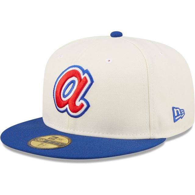 Casquette ajustée 59FIFTY pour homme New Era White/Royal Atlanta Braves Cooperstown Collection 1972 MLB All-Star Game Chrome