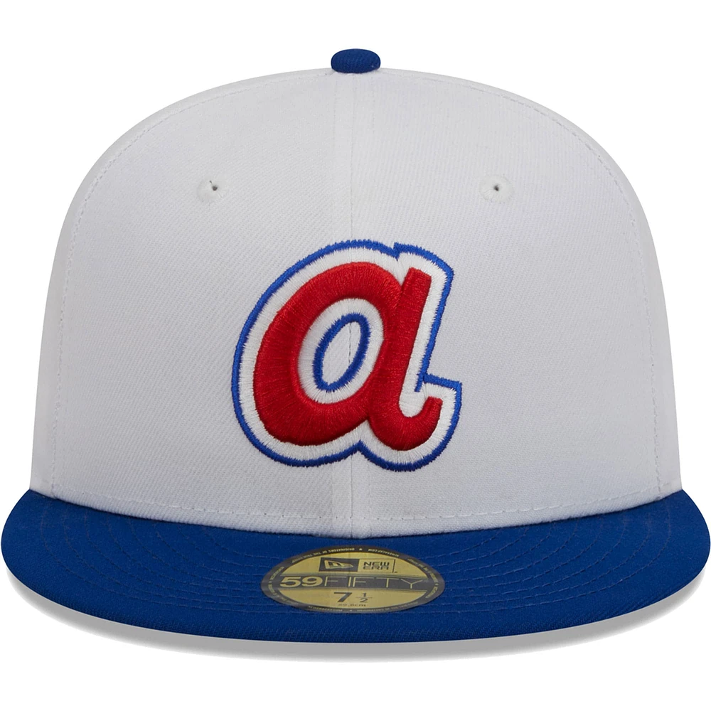 Casquette ajustée 59FIFTY Optic des Braves d'Atlanta New Era pour homme, blanc/royal