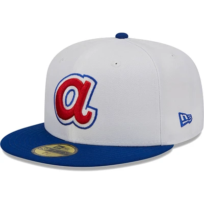 Casquette ajustée 59FIFTY Optic des Braves d'Atlanta New Era pour homme, blanc/royal