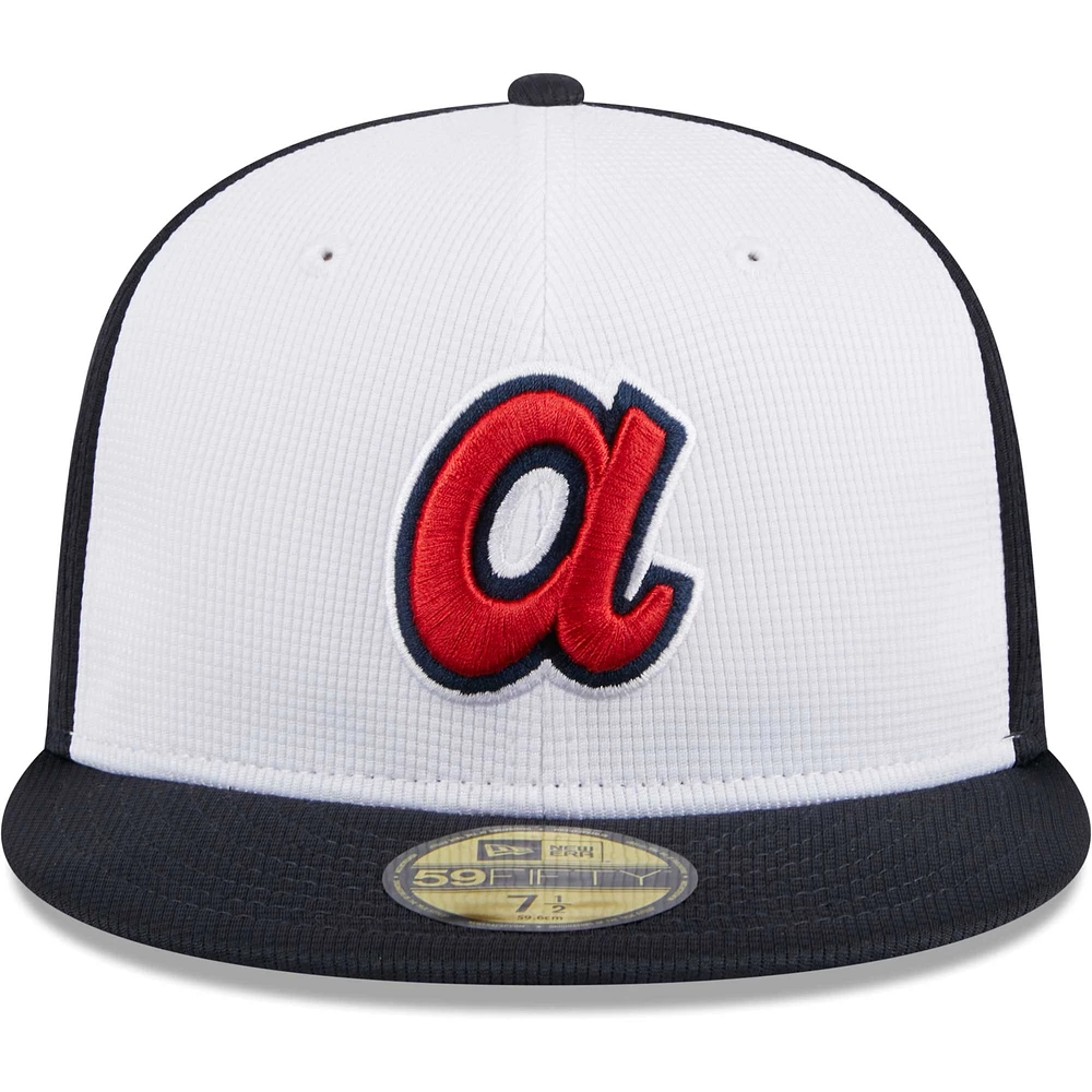 Men's New Era  White Atlanta Braves 2024 Batting Practice On-Field 59FIFTY Fitted Hat