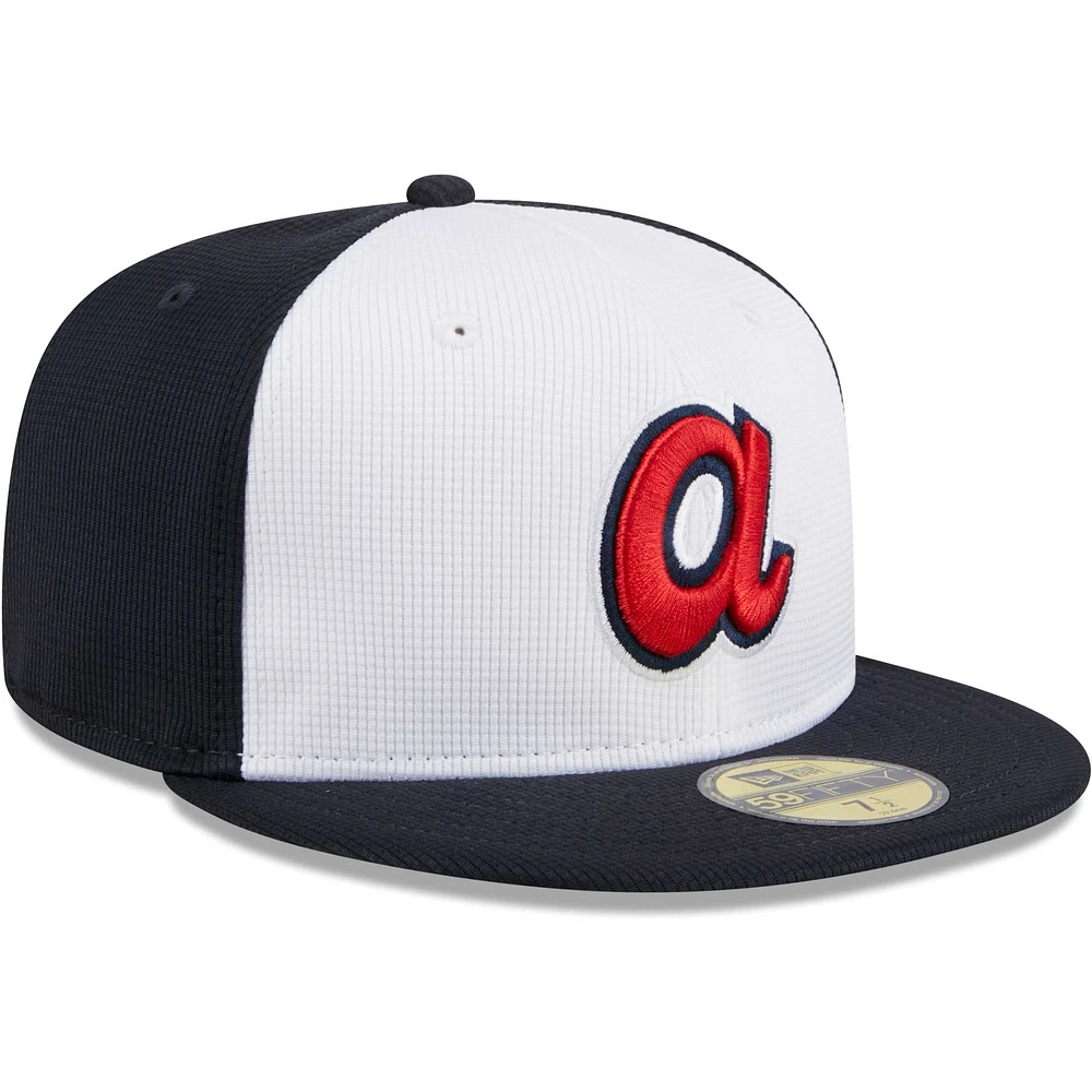 Men's New Era  White Atlanta Braves 2024 Batting Practice On-Field 59FIFTY Fitted Hat