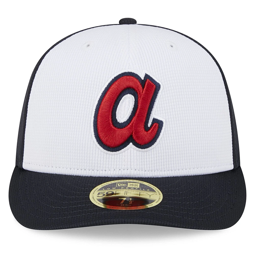 Men's New Era  White Atlanta Braves 2025 Batting Practice Low Profile 59FIFTY Fitted Hat