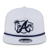 Casquette de golf à rabat Palmier blanche New Era pour homme, motif Atlanta Braves 2025, entraînement de printemps