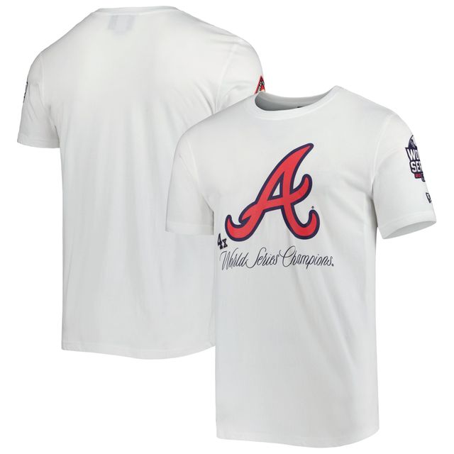 T-shirt de championnat historique des Atlanta Braves New Era pour homme, blanc