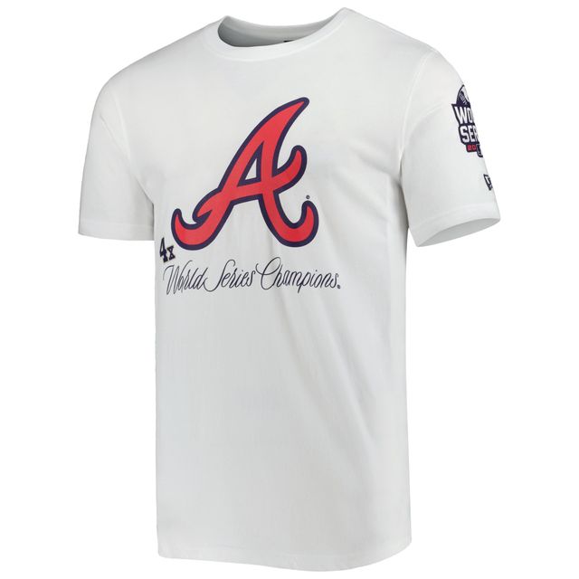 T-shirt de championnat historique des Atlanta Braves New Era pour homme, blanc