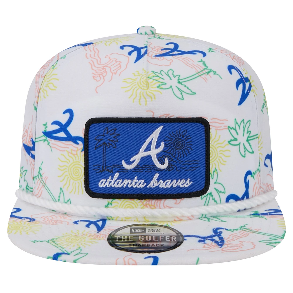 Casquette snapback de golfeur New Era des Atlanta Braves Islander blanche pour hommes