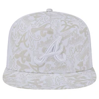 Men's New Era White Atlanta Braves Logo Dunes A-Frame Trucker 9FIFTY Snapback Hat