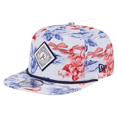 Casquette snapback blanche à imprimé Island Golfer des Braves d'Atlanta pour homme de New Era