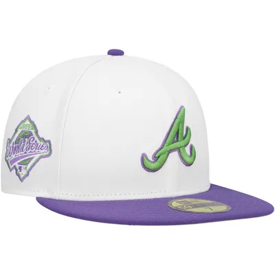 Casquette ajustée 59FIFTY avec écusson latéral Atlanta Braves New Era pour homme, blanc