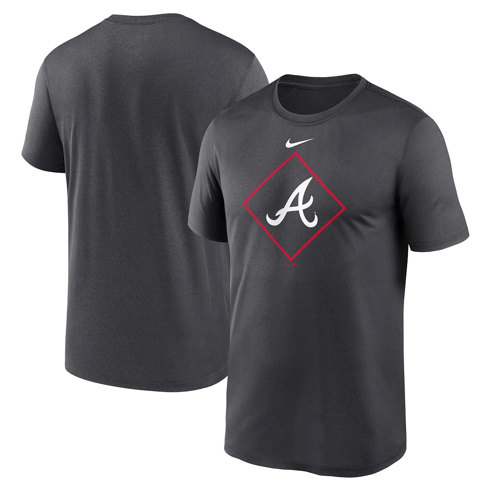 T-shirt Nike Performance Icon Atlanta Braves Legend pour homme, anthracite