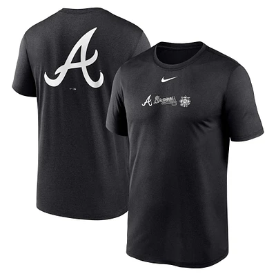 T-shirt tendance Nike Atlanta Braves pour homme avec logo Legend sur l'épaule, noir