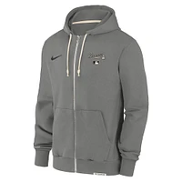 Men's Nike Charcoal Atlanta Braves Authentic Collection Travel Performance Full-Zip Hoodie