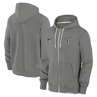 Men's Nike Charcoal Atlanta Braves Authentic Collection Travel Performance Full-Zip Hoodie