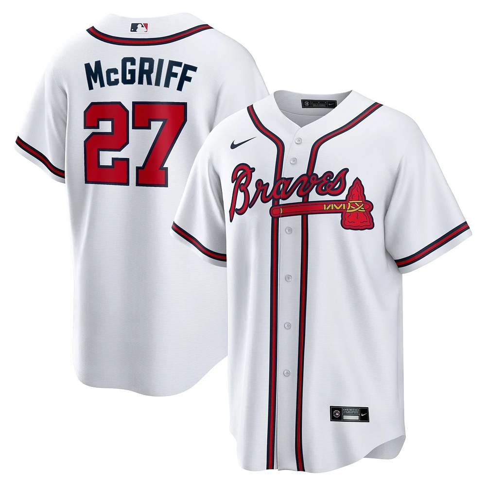 Maillot Nike Fred McGriff Atlanta Braves 2023 Hall of Fame Inline Replica Homme Blanc