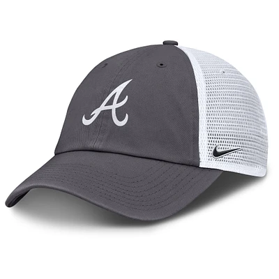 Casquette de camionneur ajustable Nike grise pour homme des Braves d'Atlanta