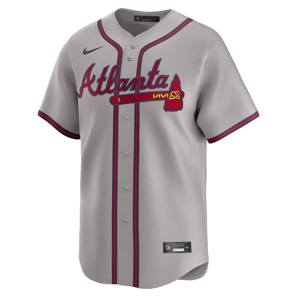 Men's Nike Gray Atlanta Braves Road Limited Jersey