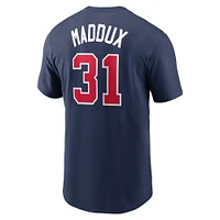Men's Nike Greg Maddux Navy Atlanta Braves Fuse Name & Number T-Shirt