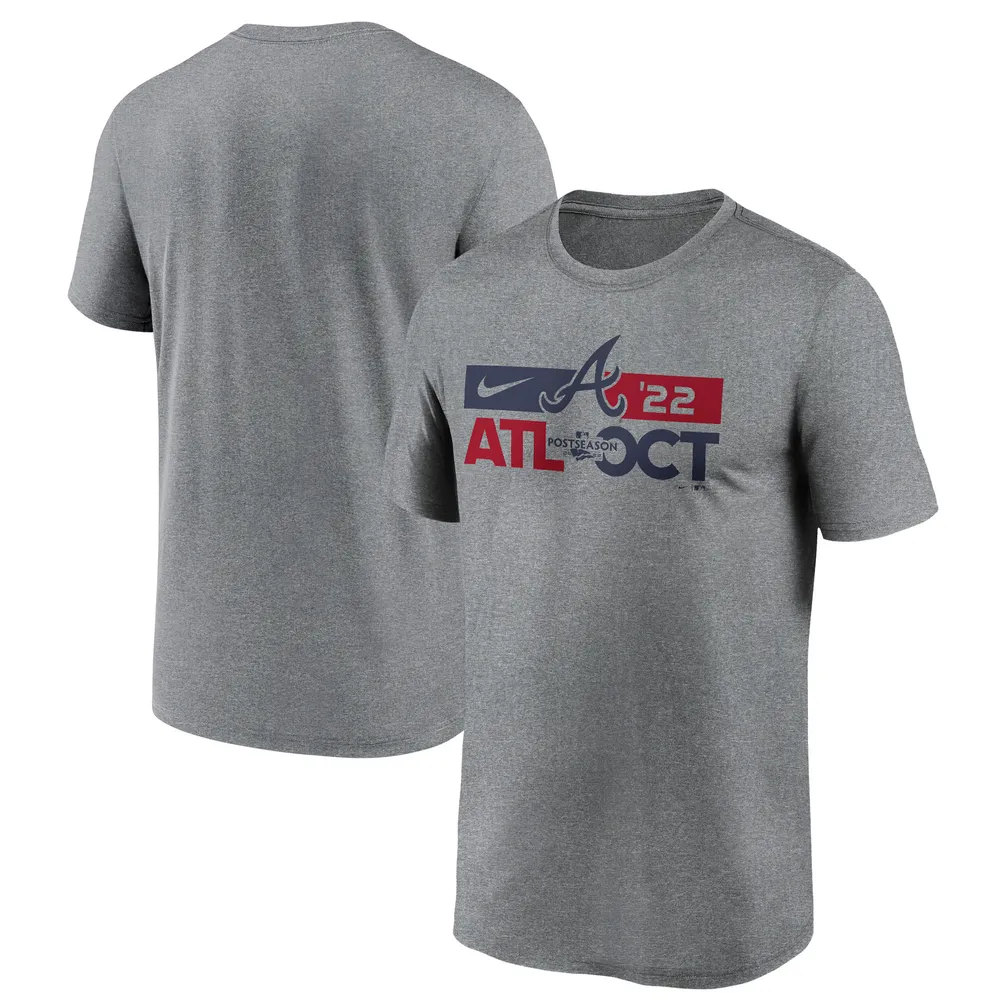 Nike Men's Atlanta Braves Authentic Collection Velocity T-Shirt - Gray - S Each