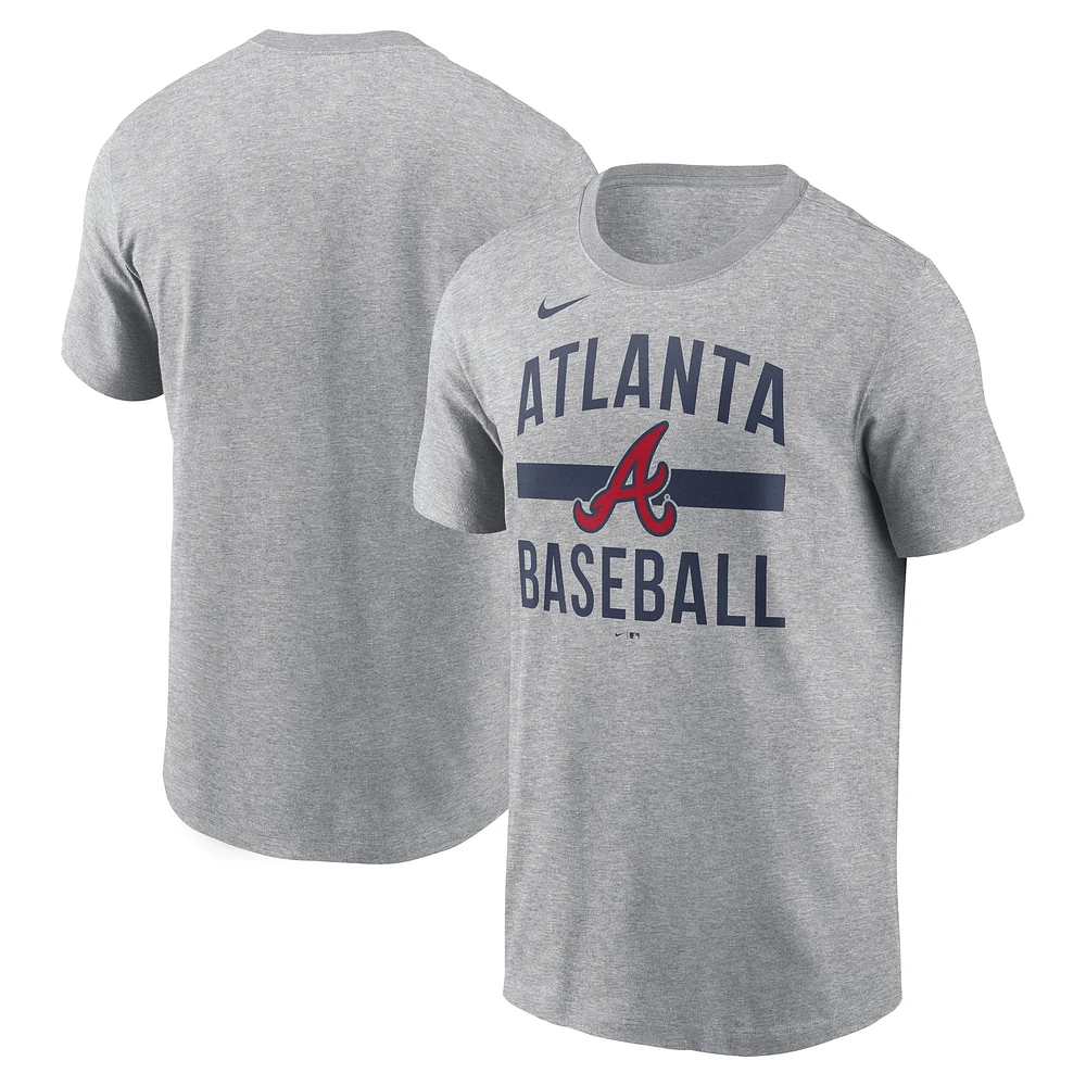 Men's Nike  Heather Gray Atlanta Braves Arched T-Shirt
