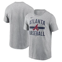 Men's Nike  Heather Gray Atlanta Braves Arched T-Shirt