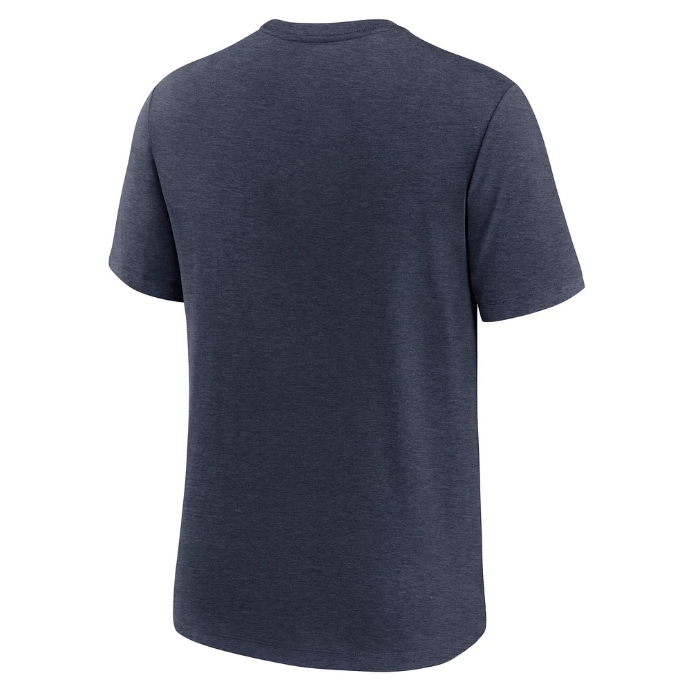 Men's Nike Heather Navy Atlanta Braves Logo Tri-Blend T-Shirt