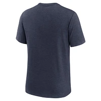 Men's Nike Heather Navy Atlanta Braves Logo Tri-Blend T-Shirt