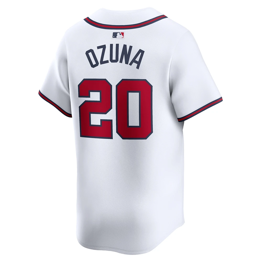 Maillot de joueur Nike Marcell Ozuna Atlanta Braves Home Limited pour homme, blanc