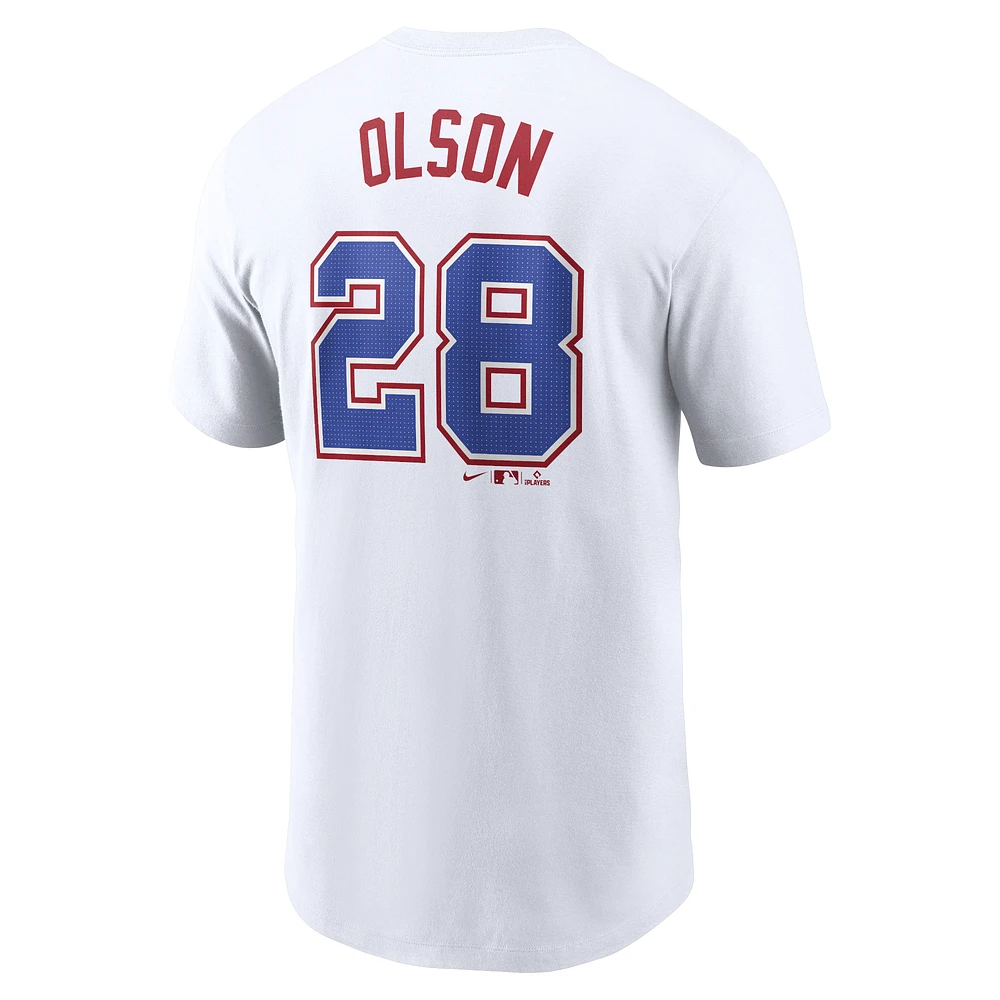 Men's Nike Matt Olson White Atlanta Braves City Connect Fuse Name & Number T-Shirt