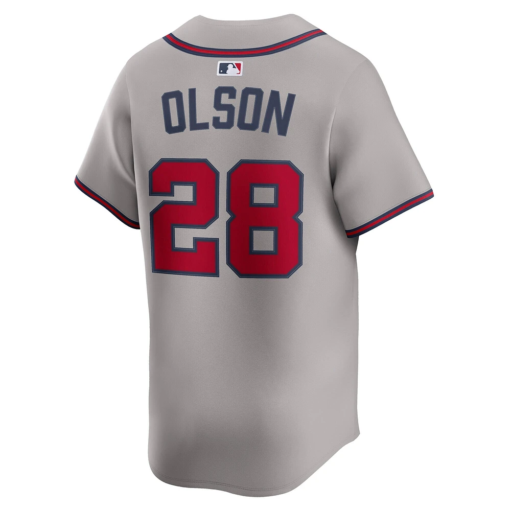 Men's Nike Matt Olson Gray Atlanta Braves Road Limited Player Jersey