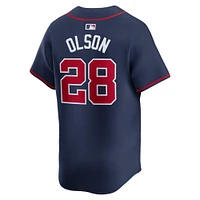 Maillot de joueur alternatif limité Nike Matt Olson pour hommes, bleu marine, Atlanta Braves