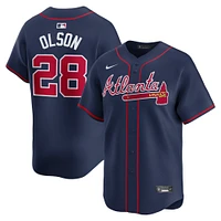 Maillot de joueur alternatif limité Nike Matt Olson pour hommes, bleu marine, Atlanta Braves